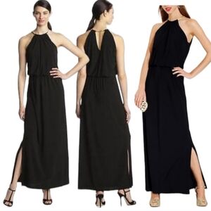 Macy's JBS Black Halter Maxi Dress, size M
